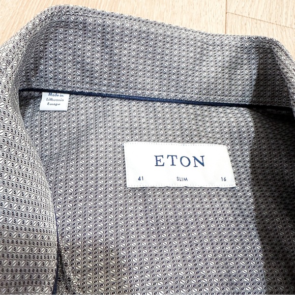 ETON Signature Twill Micropattern Men's Dress Shirt 16/41 Slim - Picture 12 of 12